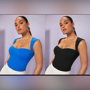 2 SHEIN Blue & Black cut out Women's Tops small